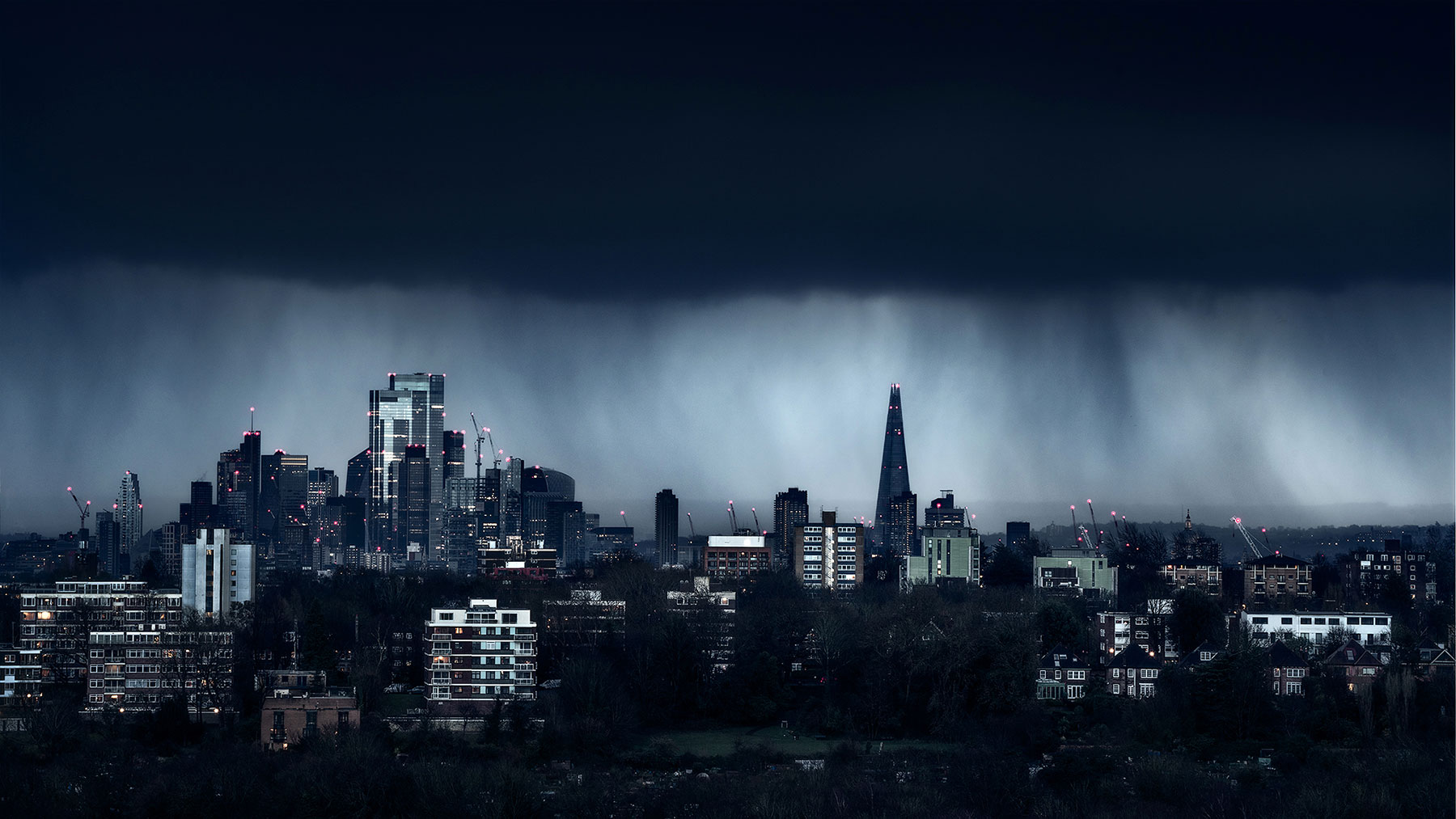 Two images, one of mist over a lake in Epping Forest and one of Loch Lomond in the autumn