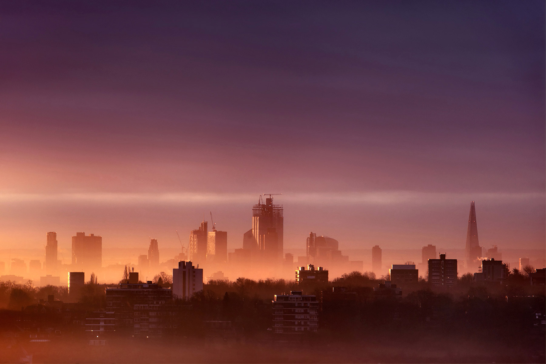 A cityscape landscape photograph made in London, UK.