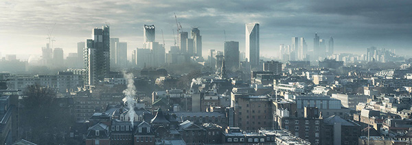 A cityscape landscape photograph made in London, UK.