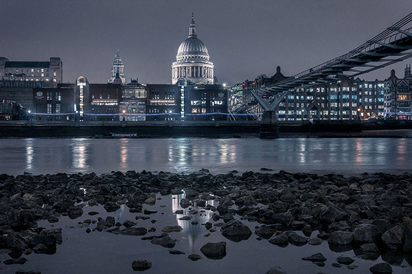 A cityscape landscape photograph made in London, UK.