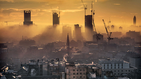 A cityscape landscape photograph made in London, UK.