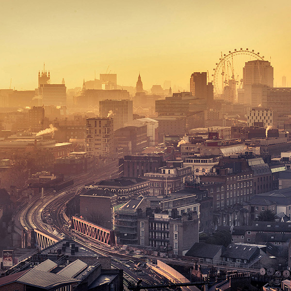 A cityscape landscape photograph made in London, UK.