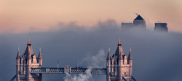A cityscape landscape photograph made in London, UK.