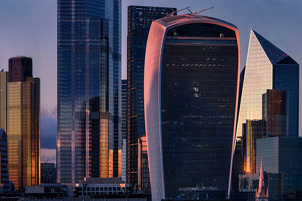 A cityscape landscape photograph made in London, UK.