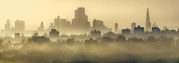 A cityscape landscape photograph made in London, UK.