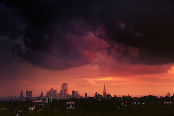 A cityscape landscape photograph made in London, UK.