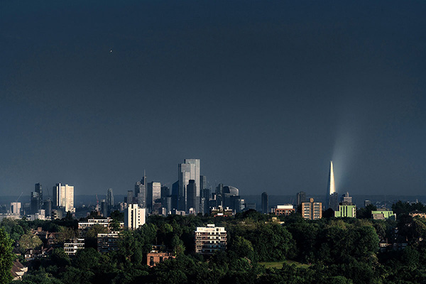 A cityscape landscape photograph made in London, UK.