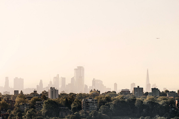 A cityscape landscape photograph made in London, UK.