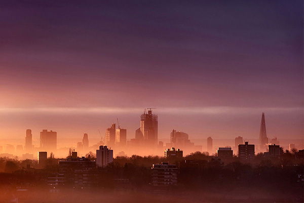 A cityscape landscape photograph made in London, UK.