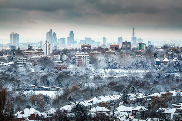 A cityscape landscape photograph made in London, UK.