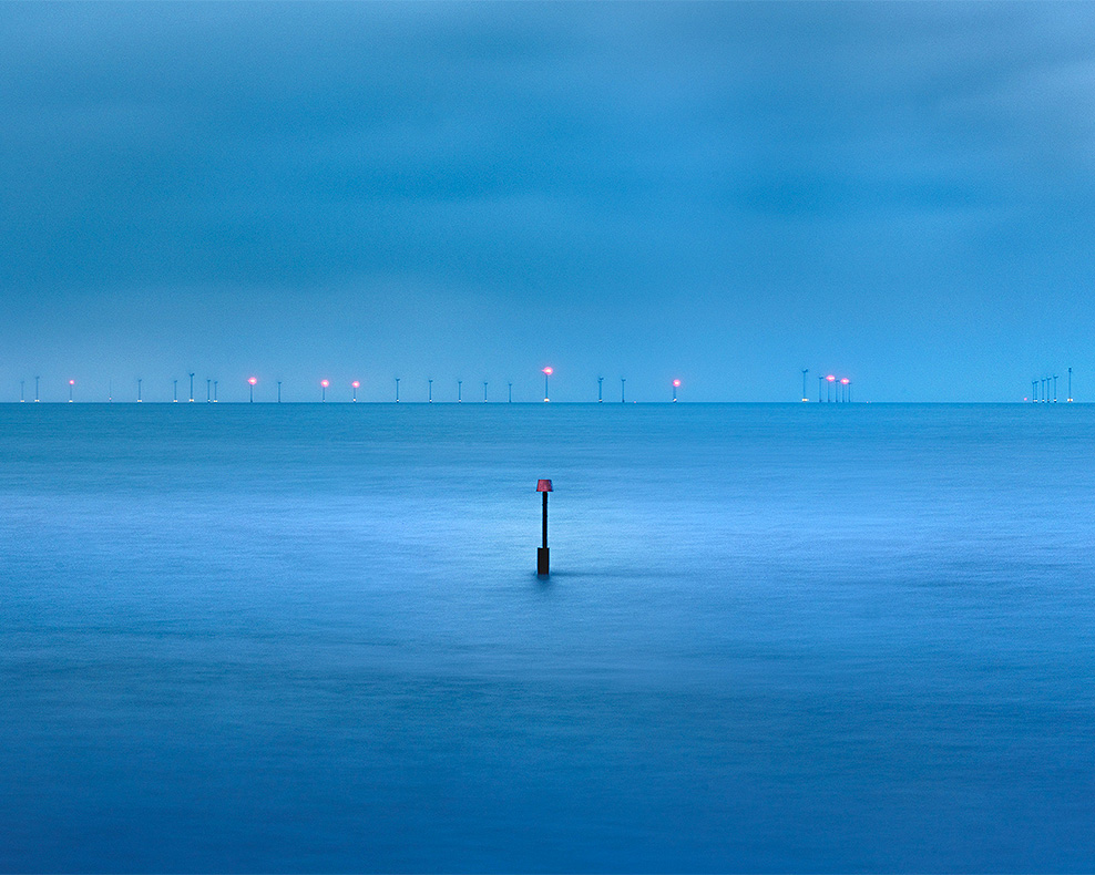 A long exposure of a single groyne in the sea